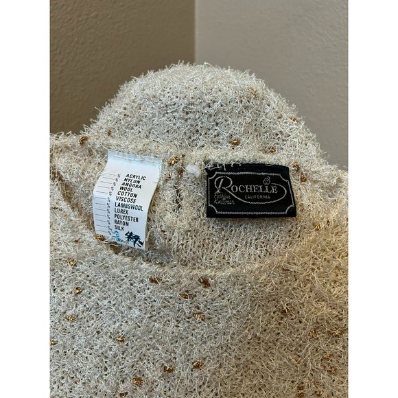 VINTAGE Rochelle California Fashion Knitwear Women's Fuzzy Knit Sweater Medium - Picture 4 of 4